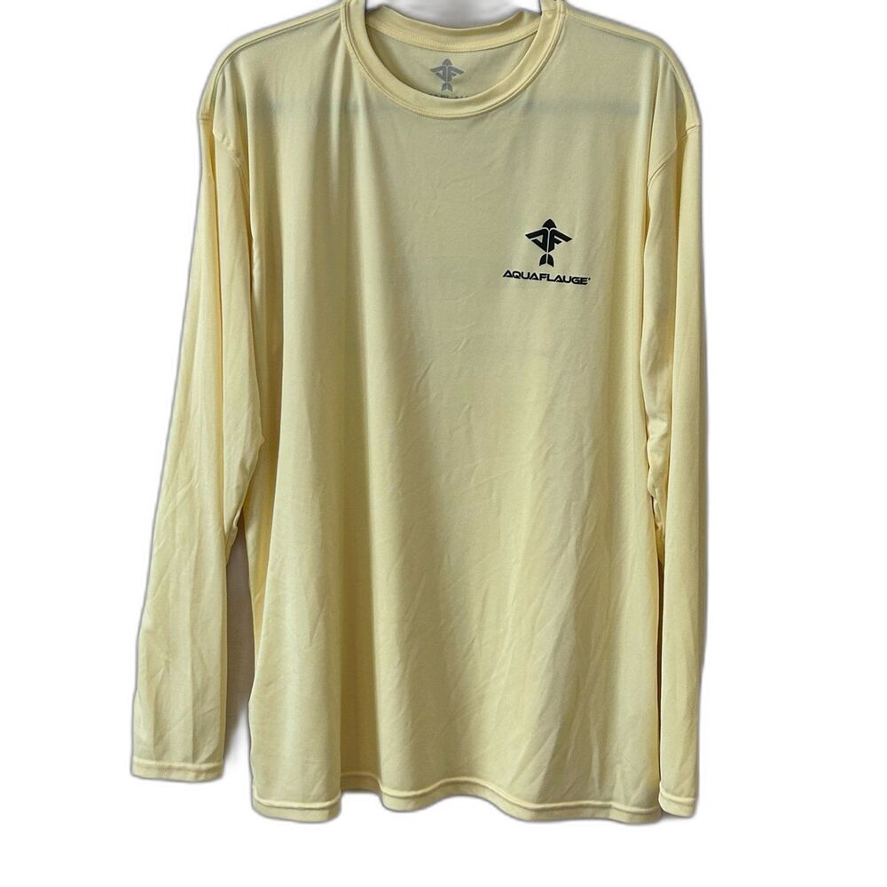 AquaFlauge Shirt Men’s Size XXL Color Yellow Lightweight Long Sleeve Fishing